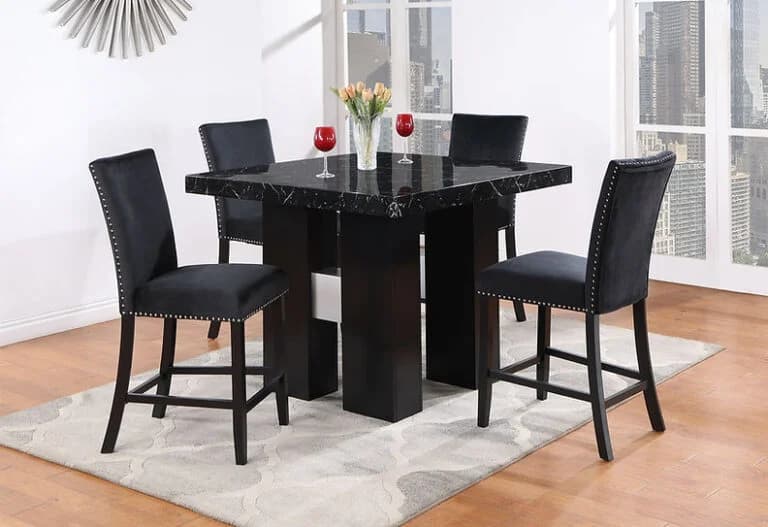 Camila 5PC Dining Set Black Top | image 2