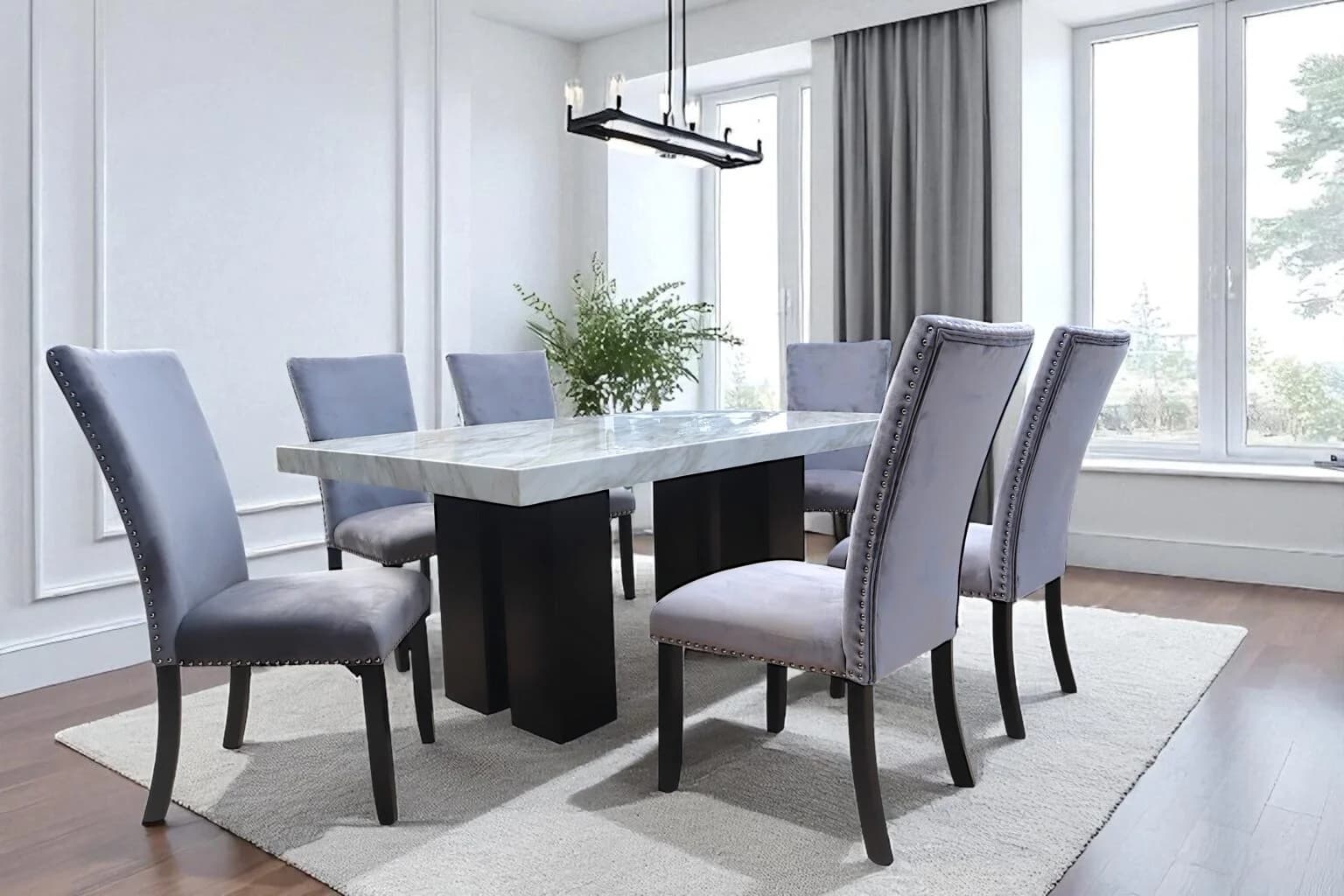 Axel 7PC Dining Set White Top | image 2